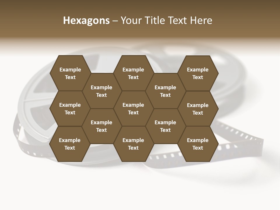 Still Life Of 8Mm Cine Film And Reels; Isolated On White Ground; Differential Focus PowerPoint Template