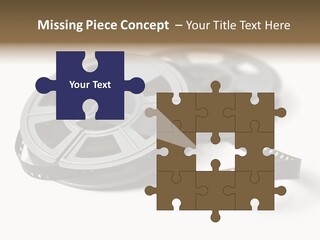 Still Life Of 8Mm Cine Film And Reels; Isolated On White Ground; Differential Focus PowerPoint Template