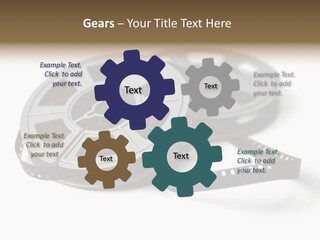 Still Life Of 8Mm Cine Film And Reels; Isolated On White Ground; Differential Focus PowerPoint Template