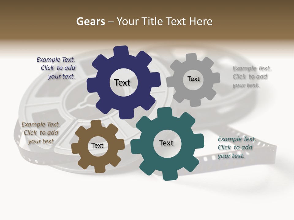 Still Life Of 8Mm Cine Film And Reels; Isolated On White Ground; Differential Focus PowerPoint Template
