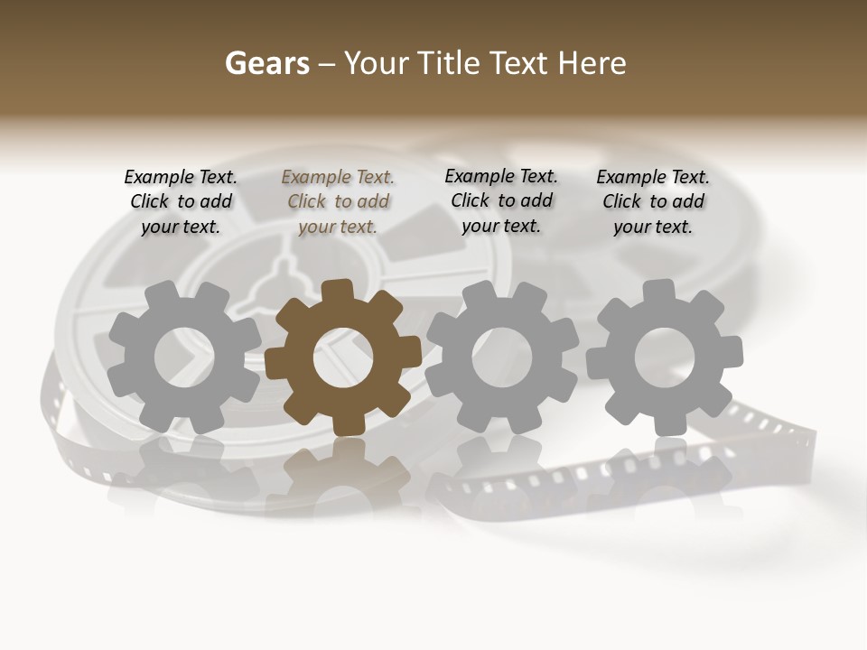 Still Life Of 8Mm Cine Film And Reels; Isolated On White Ground; Differential Focus PowerPoint Template