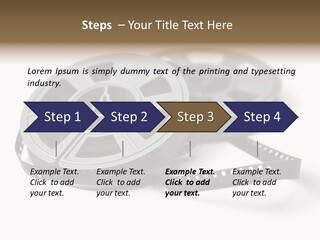 Still Life Of 8Mm Cine Film And Reels; Isolated On White Ground; Differential Focus PowerPoint Template