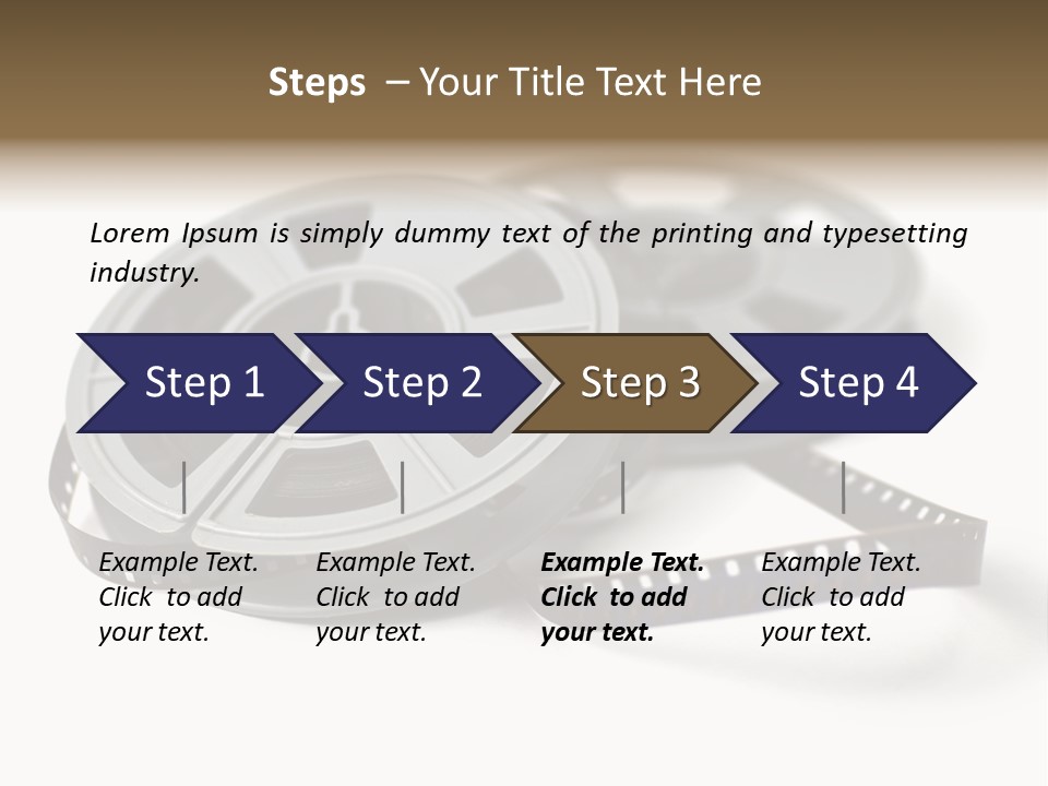 Still Life Of 8Mm Cine Film And Reels; Isolated On White Ground; Differential Focus PowerPoint Template