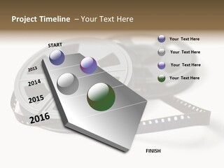 Still Life Of 8Mm Cine Film And Reels; Isolated On White Ground; Differential Focus PowerPoint Template