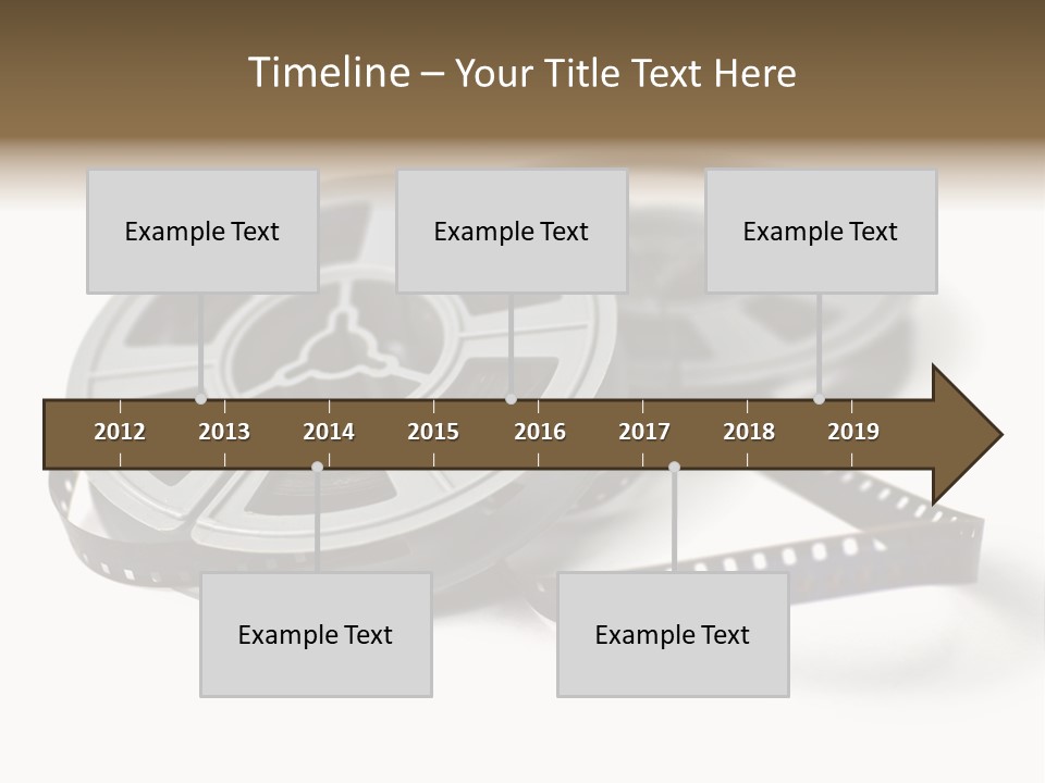 Still Life Of 8Mm Cine Film And Reels; Isolated On White Ground; Differential Focus PowerPoint Template