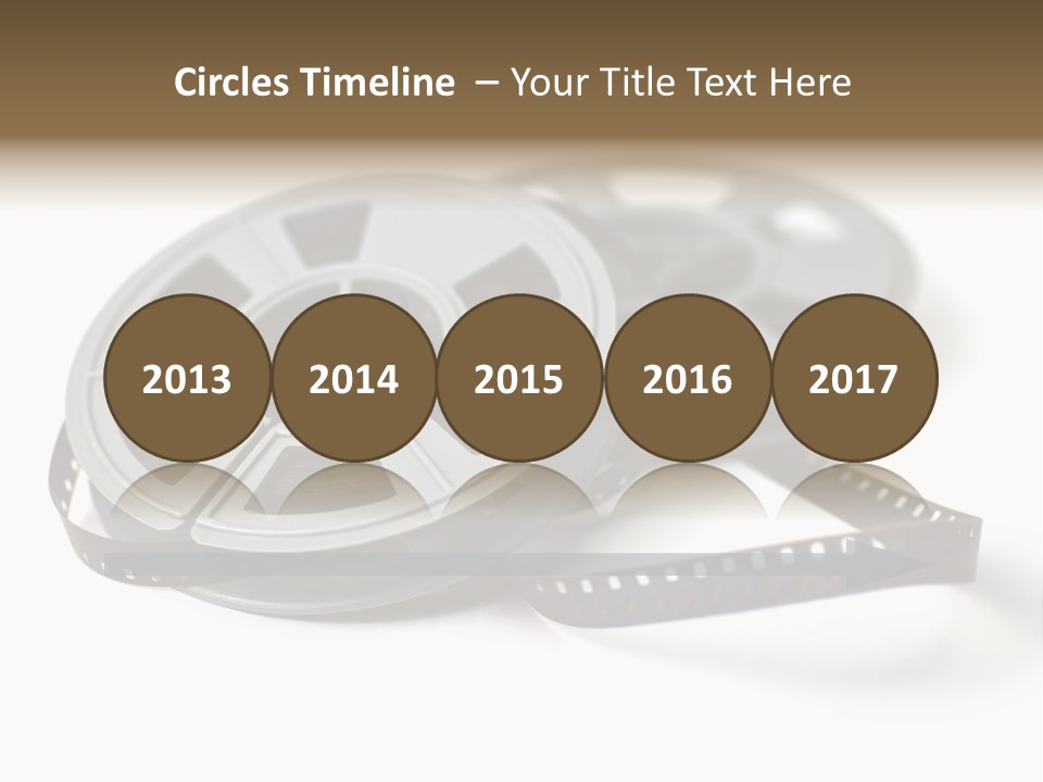 Still Life Of 8Mm Cine Film And Reels; Isolated On White Ground; Differential Focus PowerPoint Template