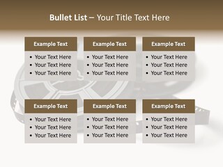 Still Life Of 8Mm Cine Film And Reels; Isolated On White Ground; Differential Focus PowerPoint Template