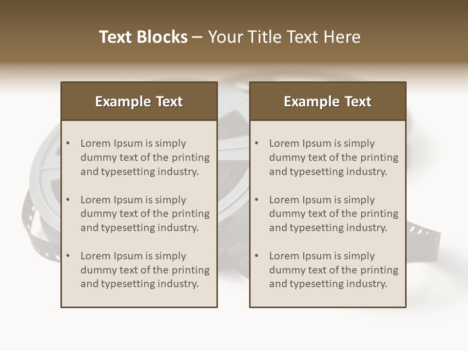 Still Life Of 8Mm Cine Film And Reels; Isolated On White Ground; Differential Focus PowerPoint Template