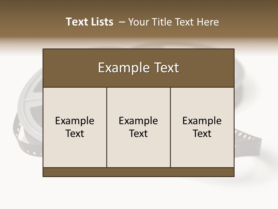 Still Life Of 8Mm Cine Film And Reels; Isolated On White Ground; Differential Focus PowerPoint Template