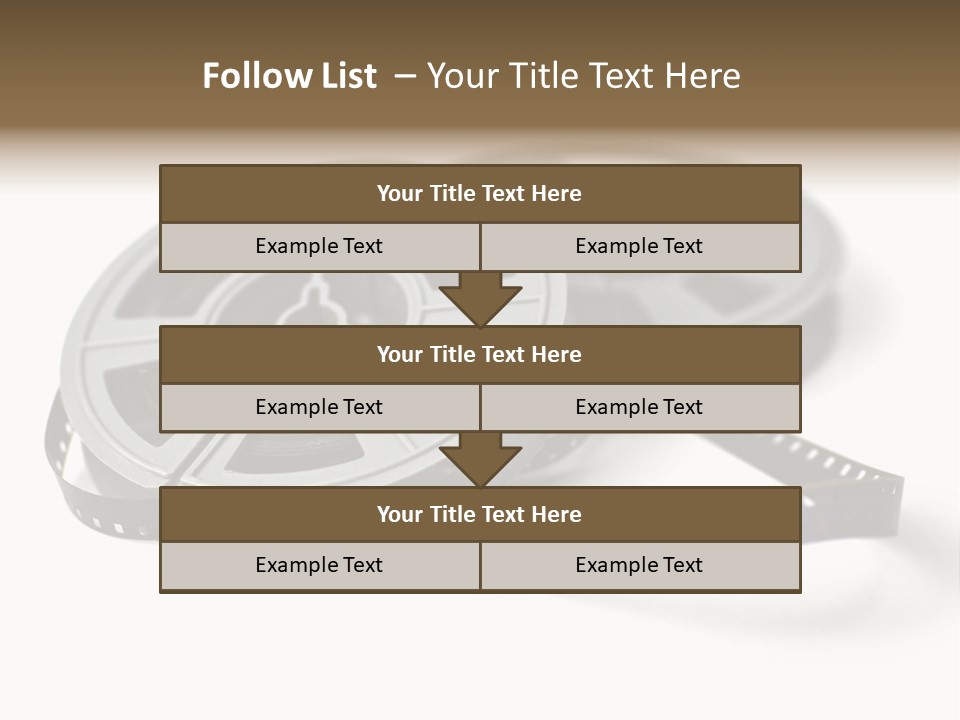 Still Life Of 8Mm Cine Film And Reels; Isolated On White Ground; Differential Focus PowerPoint Template