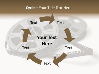 Still Life Of 8Mm Cine Film And Reels; Isolated On White Ground; Differential Focus PowerPoint Template