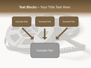 Still Life Of 8Mm Cine Film And Reels; Isolated On White Ground; Differential Focus PowerPoint Template