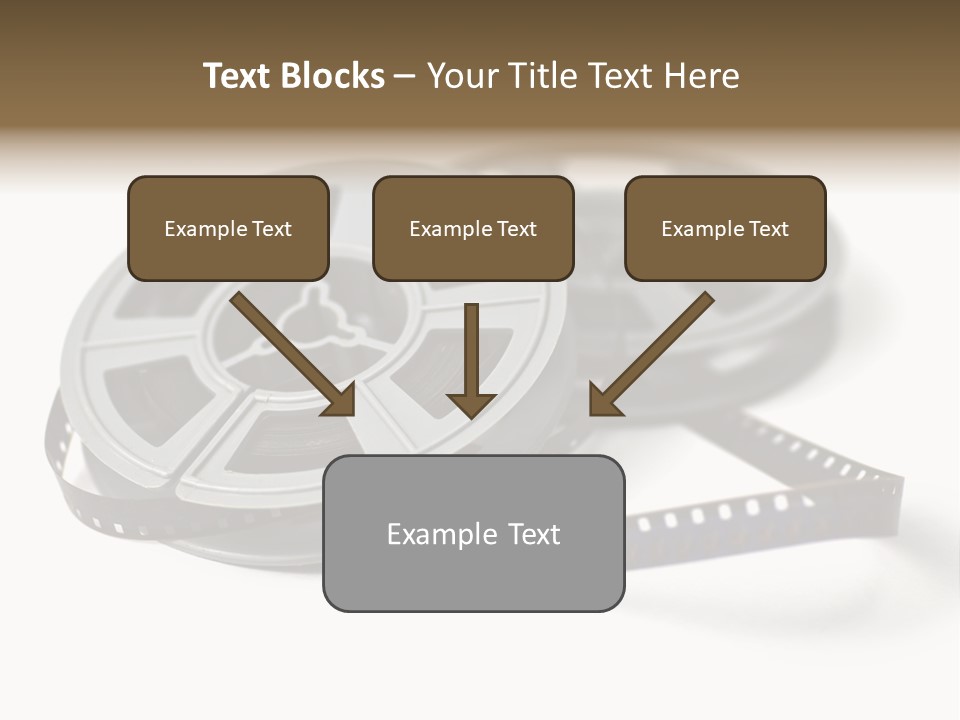Still Life Of 8Mm Cine Film And Reels; Isolated On White Ground; Differential Focus PowerPoint Template