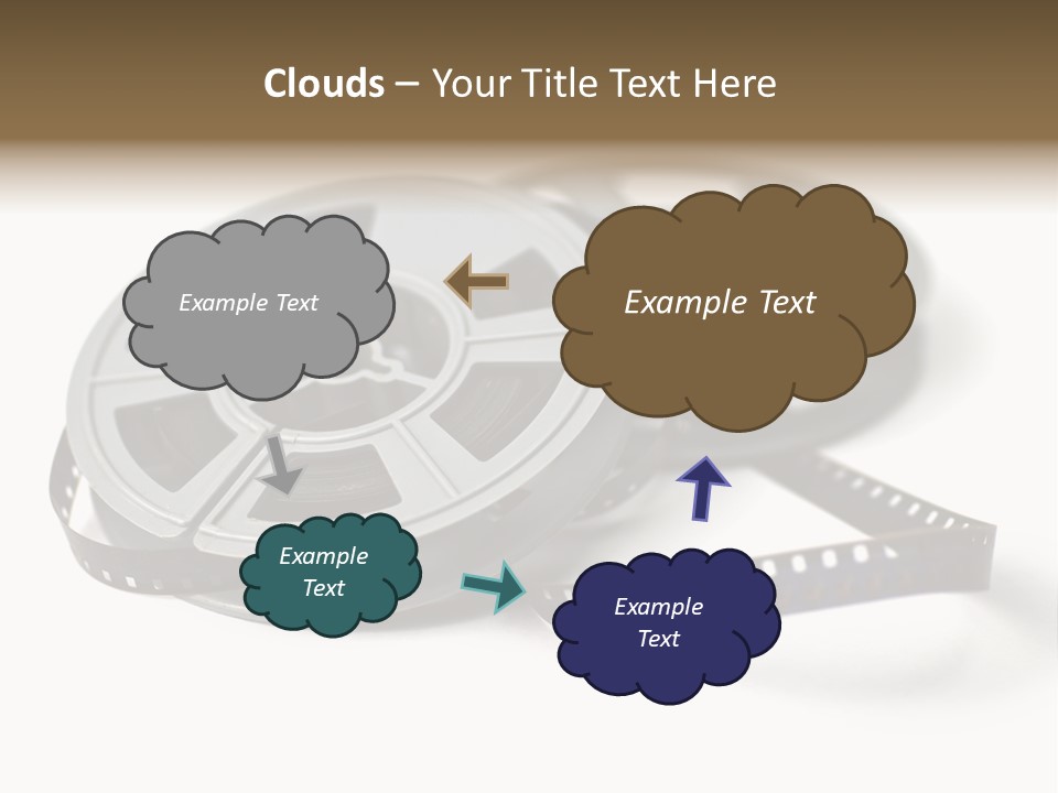 Still Life Of 8Mm Cine Film And Reels; Isolated On White Ground; Differential Focus PowerPoint Template