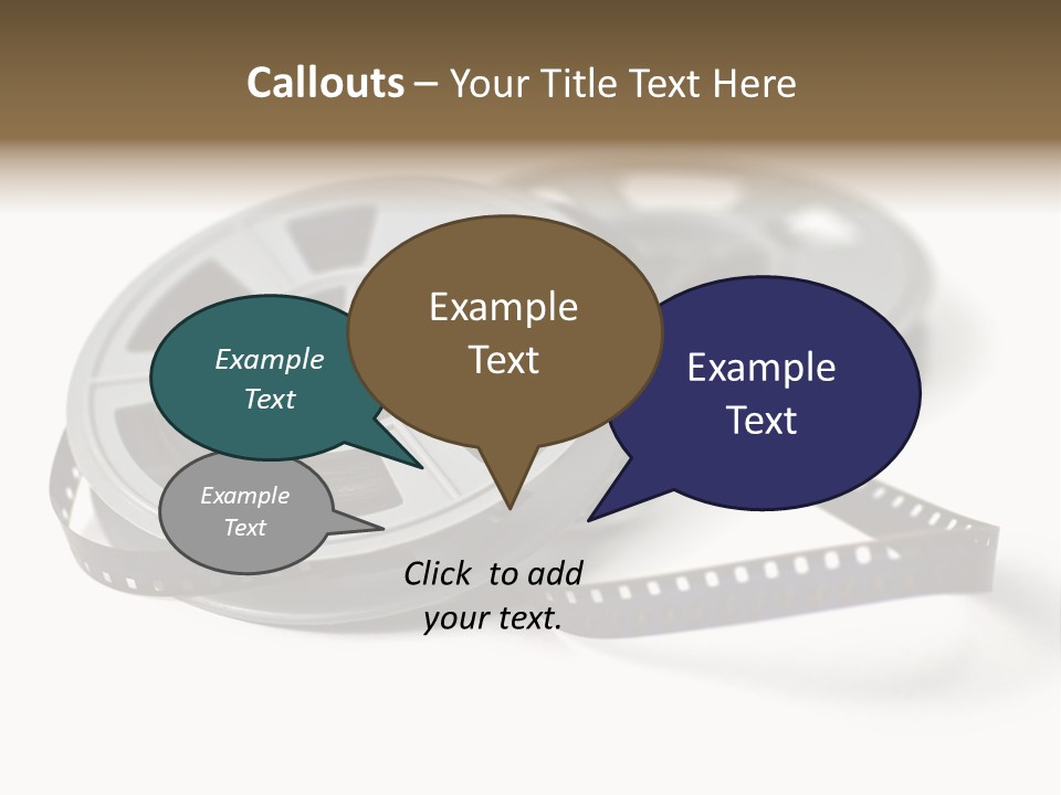 Still Life Of 8Mm Cine Film And Reels; Isolated On White Ground; Differential Focus PowerPoint Template