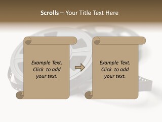 Still Life Of 8Mm Cine Film And Reels; Isolated On White Ground; Differential Focus PowerPoint Template