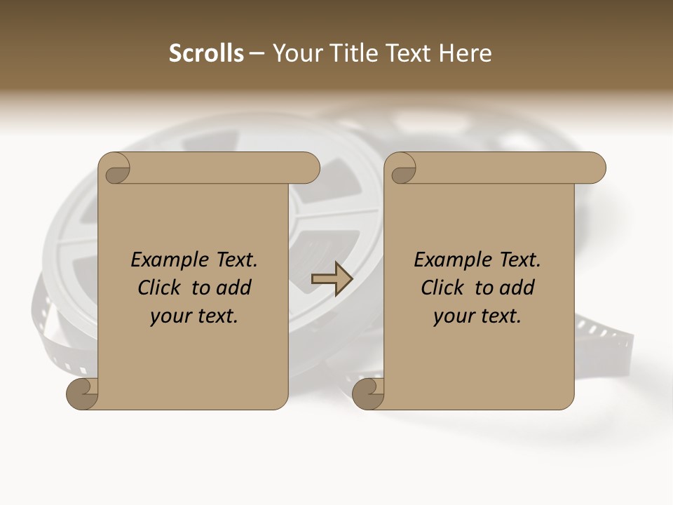 Still Life Of 8Mm Cine Film And Reels; Isolated On White Ground; Differential Focus PowerPoint Template