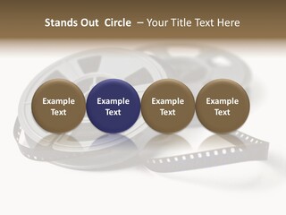 Still Life Of 8Mm Cine Film And Reels; Isolated On White Ground; Differential Focus PowerPoint Template