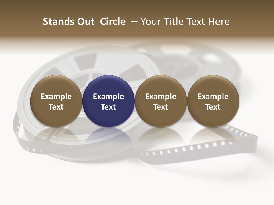 Still Life Of 8Mm Cine Film And Reels; Isolated On White Ground; Differential Focus PowerPoint Template