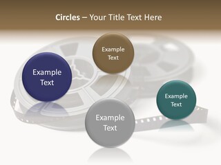 Still Life Of 8Mm Cine Film And Reels; Isolated On White Ground; Differential Focus PowerPoint Template