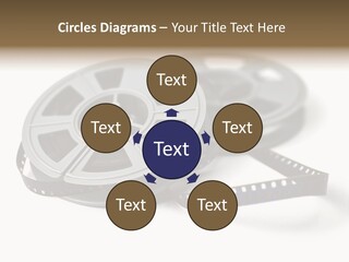 Still Life Of 8Mm Cine Film And Reels; Isolated On White Ground; Differential Focus PowerPoint Template
