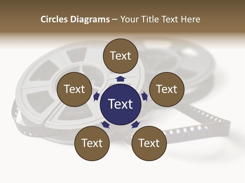 Still Life Of 8Mm Cine Film And Reels; Isolated On White Ground; Differential Focus PowerPoint Template