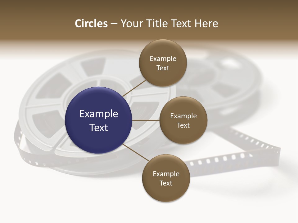 Still Life Of 8Mm Cine Film And Reels; Isolated On White Ground; Differential Focus PowerPoint Template