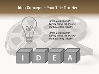 Still Life Of 8Mm Cine Film And Reels; Isolated On White Ground; Differential Focus PowerPoint Template