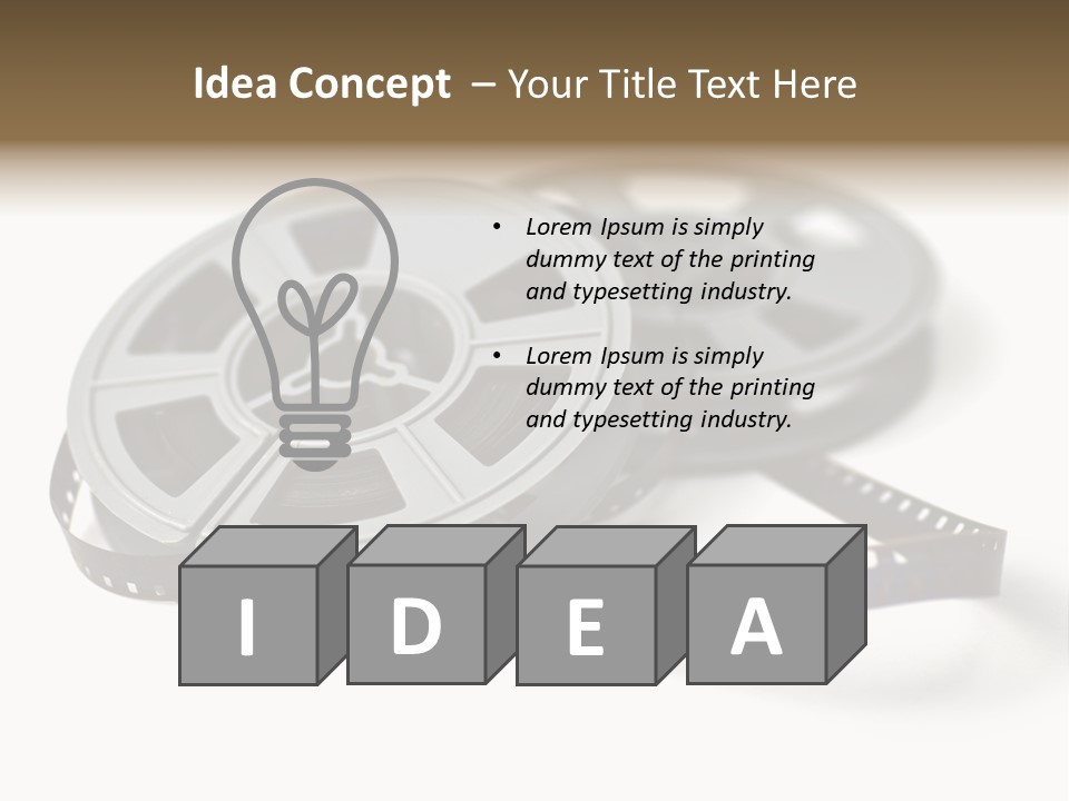 Still Life Of 8Mm Cine Film And Reels; Isolated On White Ground; Differential Focus PowerPoint Template