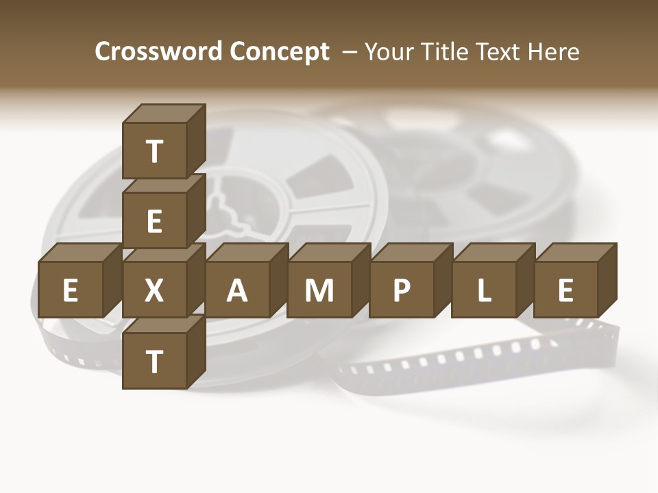 Still Life Of 8Mm Cine Film And Reels; Isolated On White Ground; Differential Focus PowerPoint Template