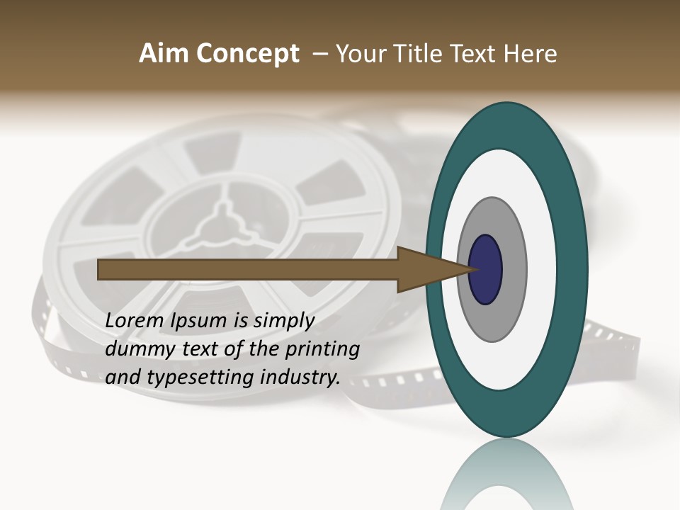 Still Life Of 8Mm Cine Film And Reels; Isolated On White Ground; Differential Focus PowerPoint Template