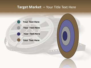 Still Life Of 8Mm Cine Film And Reels; Isolated On White Ground; Differential Focus PowerPoint Template