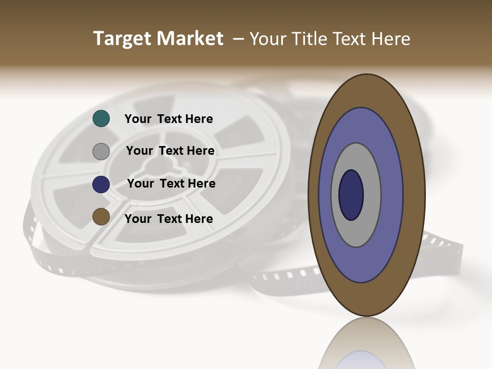 Still Life Of 8Mm Cine Film And Reels; Isolated On White Ground; Differential Focus PowerPoint Template