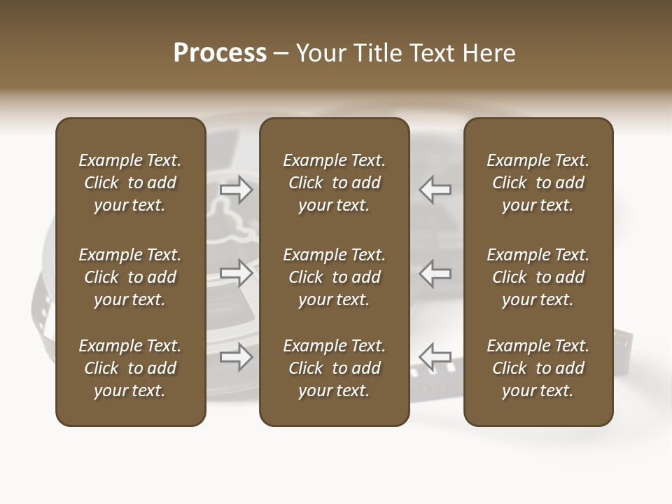 Still Life Of 8Mm Cine Film And Reels; Isolated On White Ground; Differential Focus PowerPoint Template