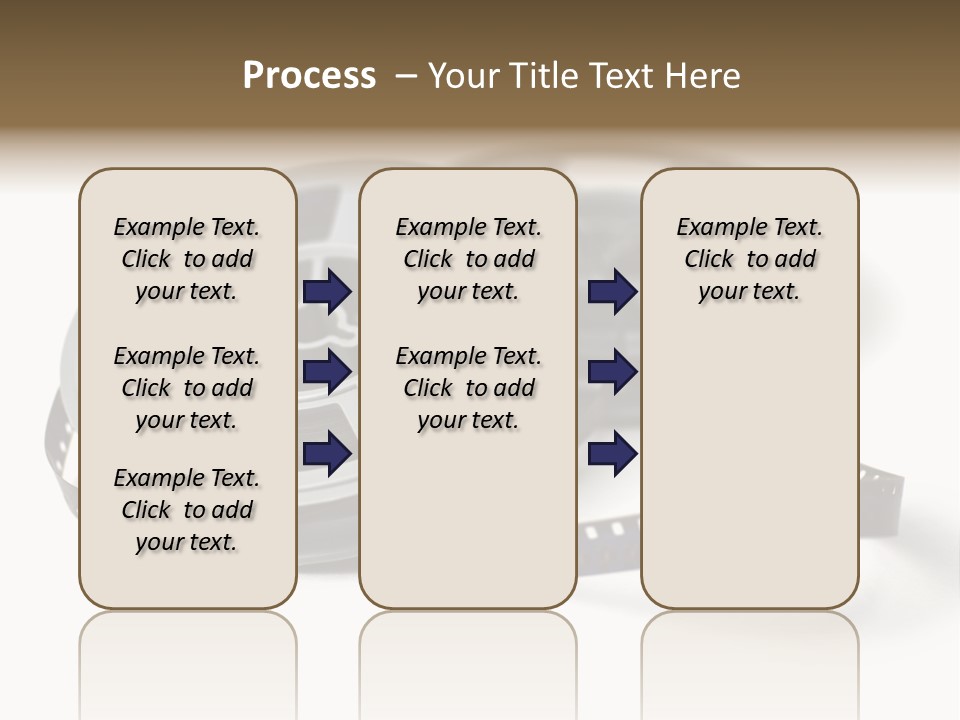 Still Life Of 8Mm Cine Film And Reels; Isolated On White Ground; Differential Focus PowerPoint Template