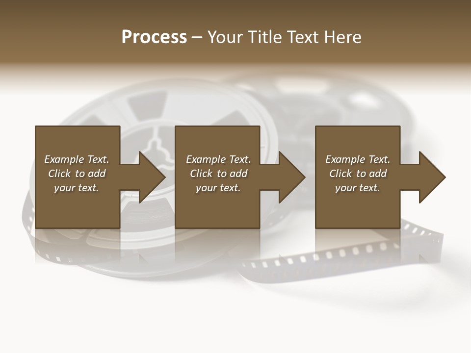 Still Life Of 8Mm Cine Film And Reels; Isolated On White Ground; Differential Focus PowerPoint Template
