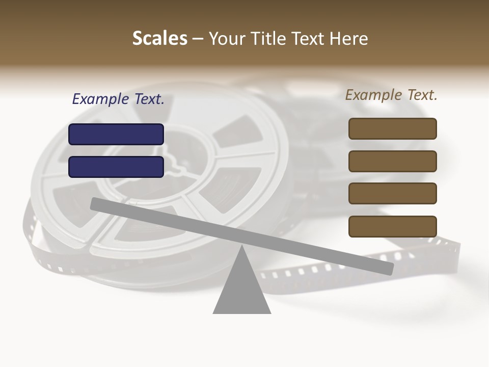 Still Life Of 8Mm Cine Film And Reels; Isolated On White Ground; Differential Focus PowerPoint Template