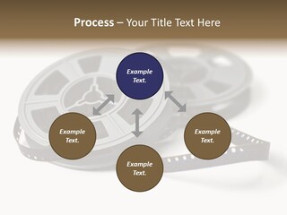 Still Life Of 8Mm Cine Film And Reels; Isolated On White Ground; Differential Focus PowerPoint Template