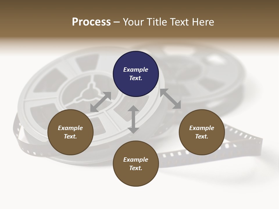 Still Life Of 8Mm Cine Film And Reels; Isolated On White Ground; Differential Focus PowerPoint Template