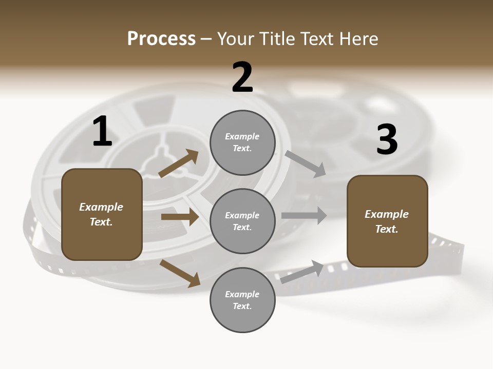 Still Life Of 8Mm Cine Film And Reels; Isolated On White Ground; Differential Focus PowerPoint Template