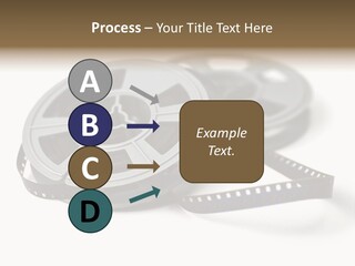 Still Life Of 8Mm Cine Film And Reels; Isolated On White Ground; Differential Focus PowerPoint Template