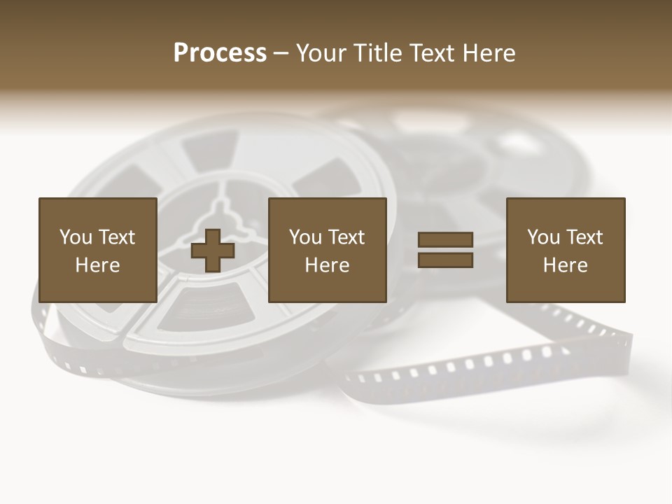 Still Life Of 8Mm Cine Film And Reels; Isolated On White Ground; Differential Focus PowerPoint Template