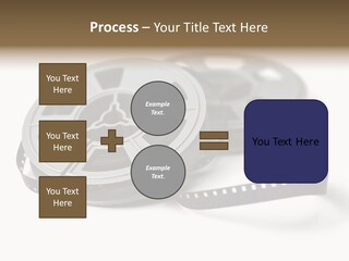 Still Life Of 8Mm Cine Film And Reels; Isolated On White Ground; Differential Focus PowerPoint Template
