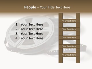 Still Life Of 8Mm Cine Film And Reels; Isolated On White Ground; Differential Focus PowerPoint Template