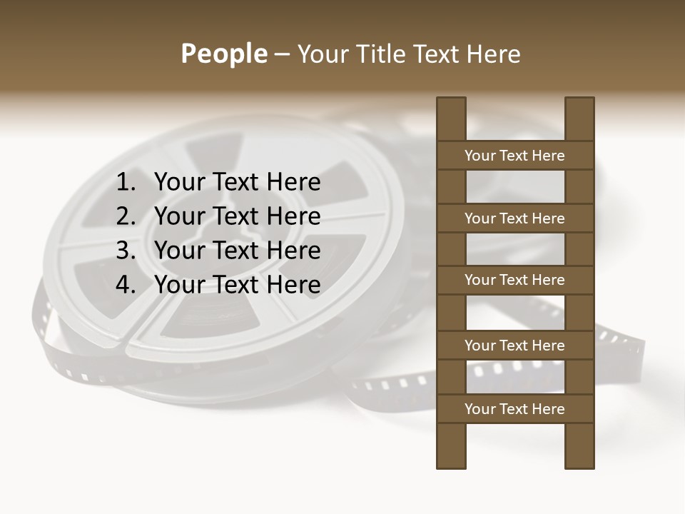 Still Life Of 8Mm Cine Film And Reels; Isolated On White Ground; Differential Focus PowerPoint Template