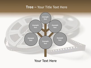 Still Life Of 8Mm Cine Film And Reels; Isolated On White Ground; Differential Focus PowerPoint Template