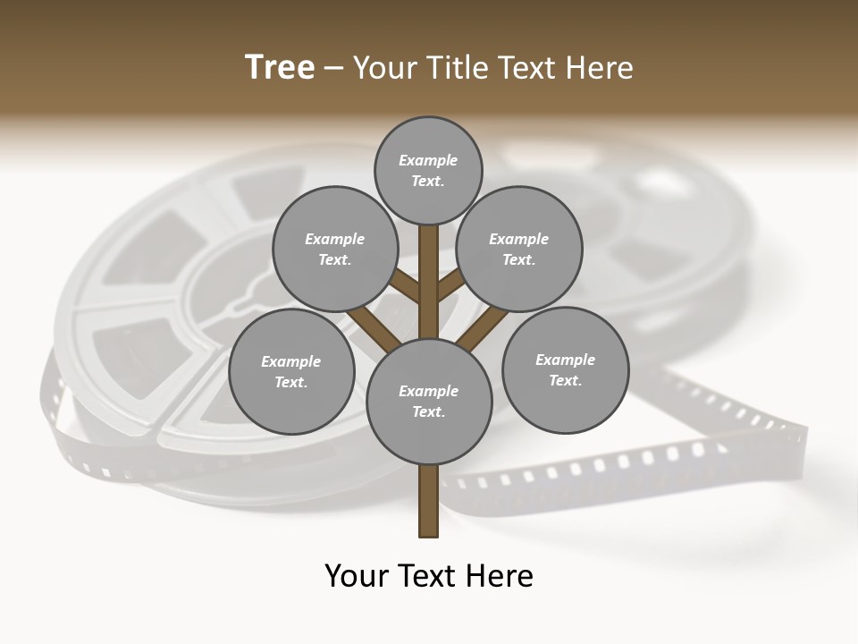 Still Life Of 8Mm Cine Film And Reels; Isolated On White Ground; Differential Focus PowerPoint Template