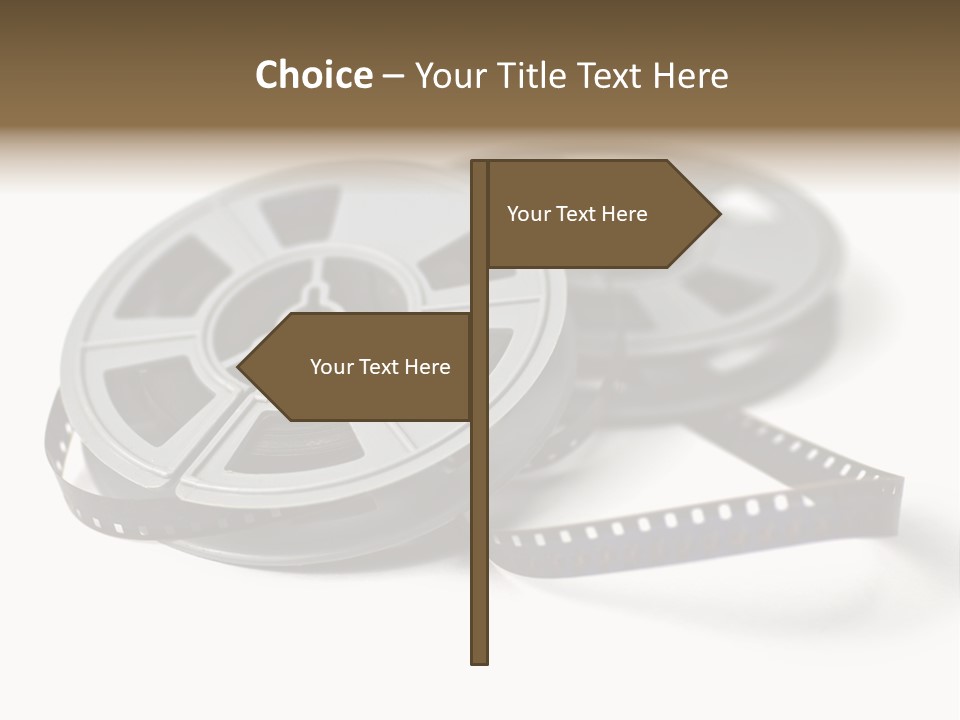 Still Life Of 8Mm Cine Film And Reels; Isolated On White Ground; Differential Focus PowerPoint Template
