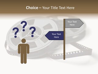 Still Life Of 8Mm Cine Film And Reels; Isolated On White Ground; Differential Focus PowerPoint Template