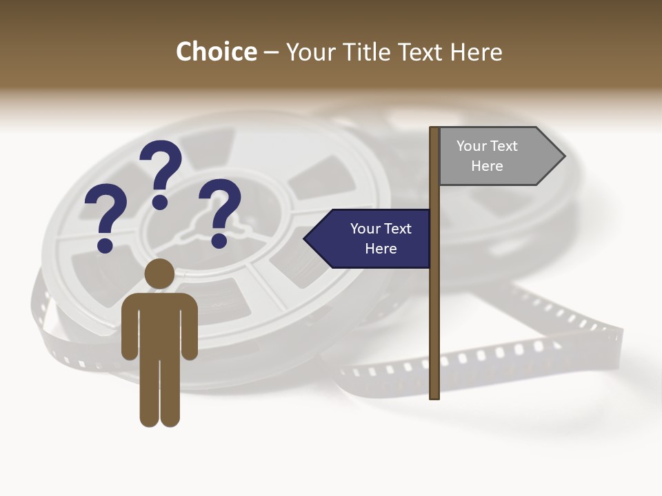 Still Life Of 8Mm Cine Film And Reels; Isolated On White Ground; Differential Focus PowerPoint Template